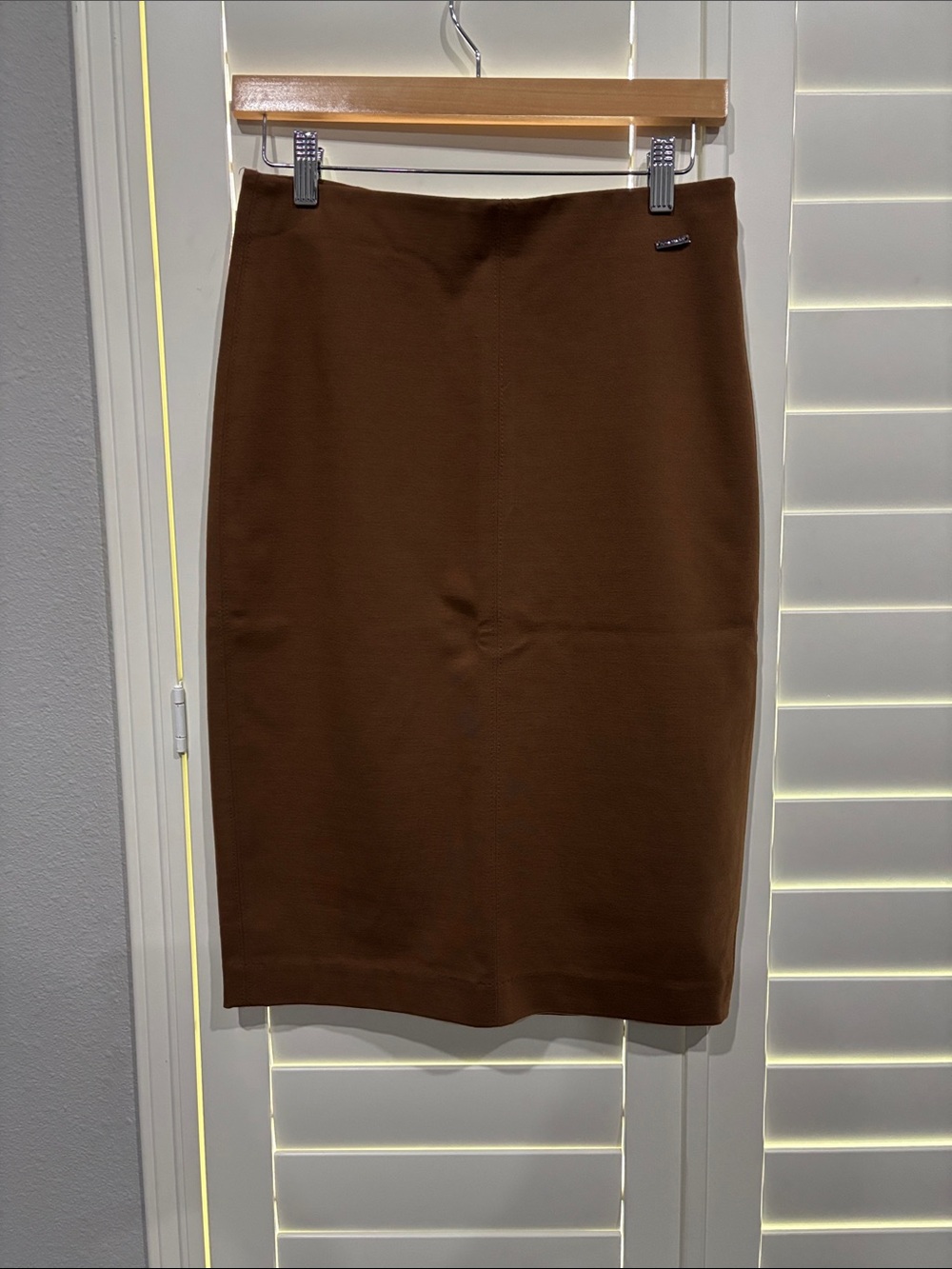 Tahari Brown Midi Pencil Skirt